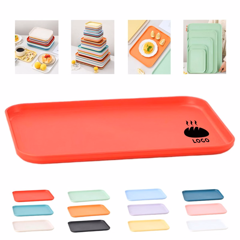 Colorful Plastic Fast Grill Cafe Restaurant Rectangular Tray