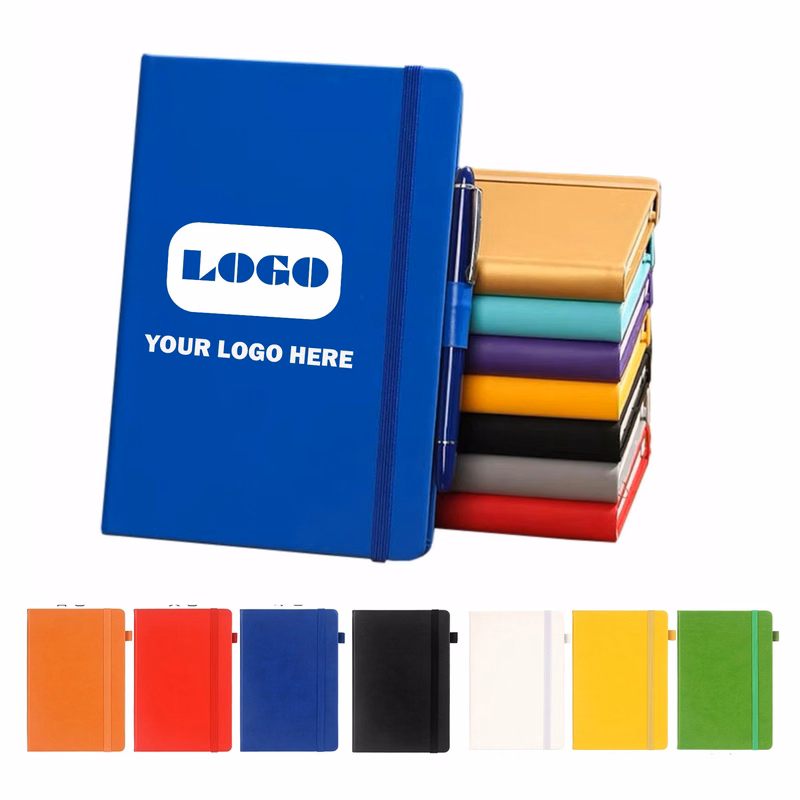 Recycled Hardcover A6 Leather Journal w/Pen Loop