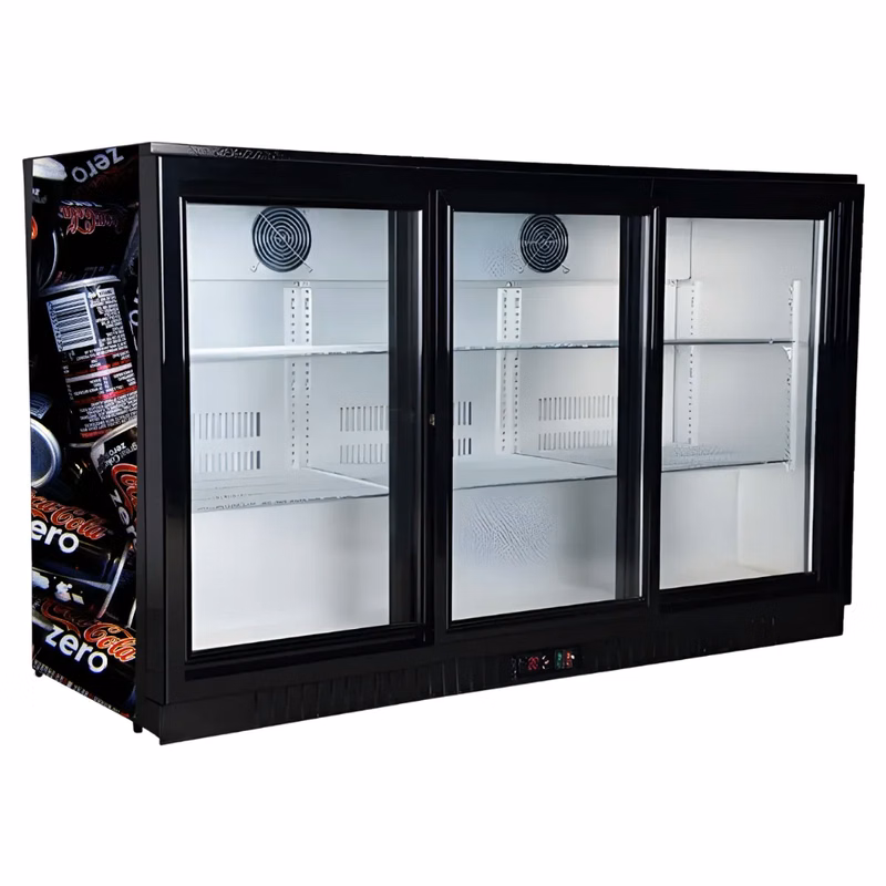 320L Back Bar Refrigerator Sliding Door