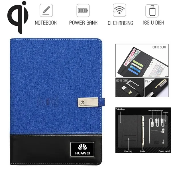 Diary Notebook w/ 8000mAh Wireless Power Bank & 16GB U Disk 1