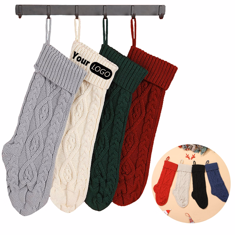 Holiday Decor Sock - Christmas Knitted Acrylic Stockings