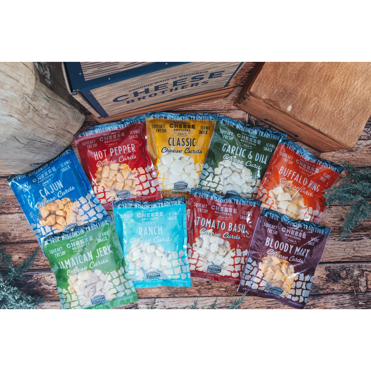 Cheese Bros. Wisconsin Cheese Curd Variety Pack Gift Box (9-Pack) 1