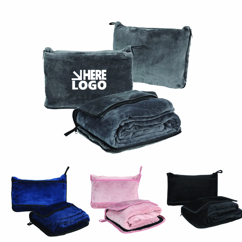 Custom Foldable Flannel Travel Blanket