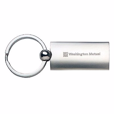 RECTANGULAR 2 TONE METAL KEYRING