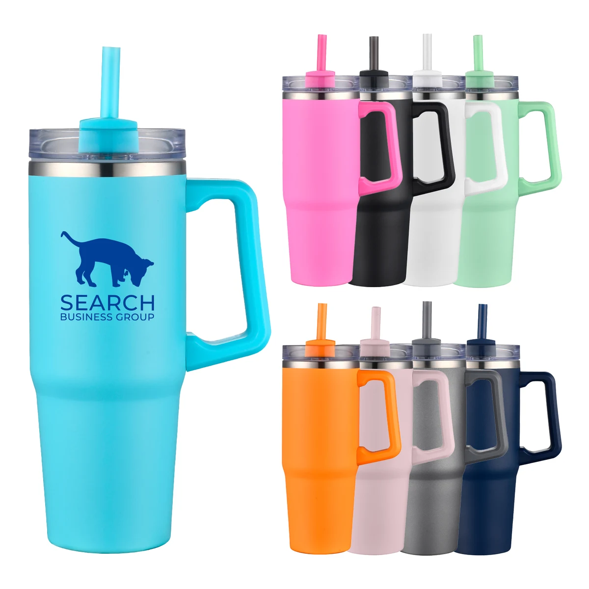30 oz Travel Mug with Straw 1