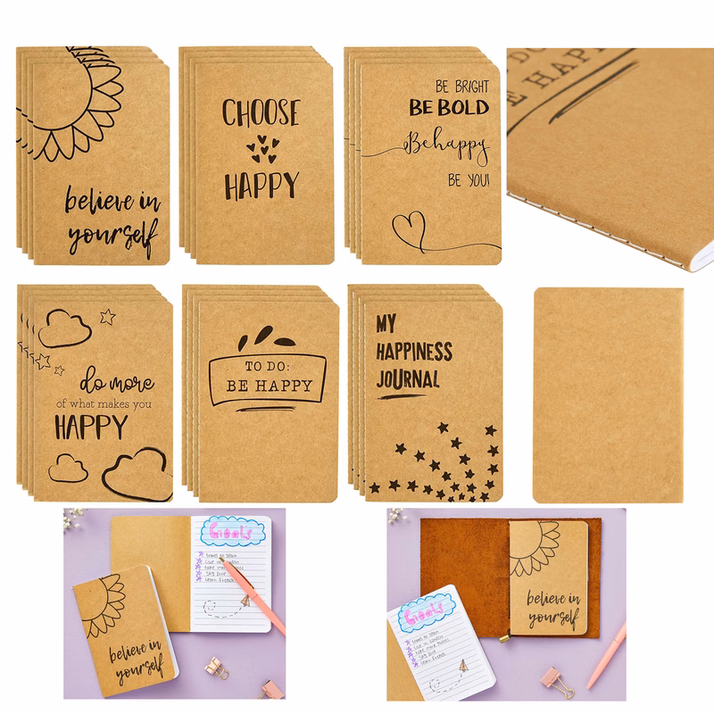 4 x 5.75 Ineches Lined Kraft Paper Notebook
