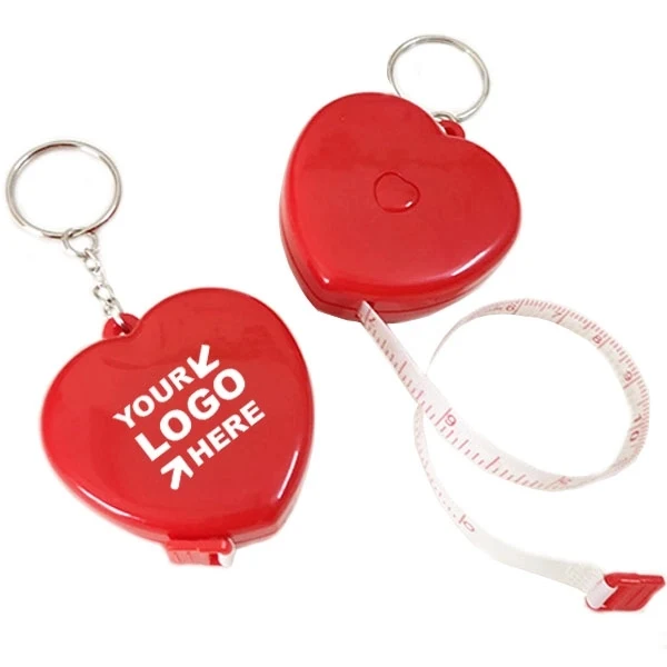 Custom Heart Shape Tape Measure Keychain 1