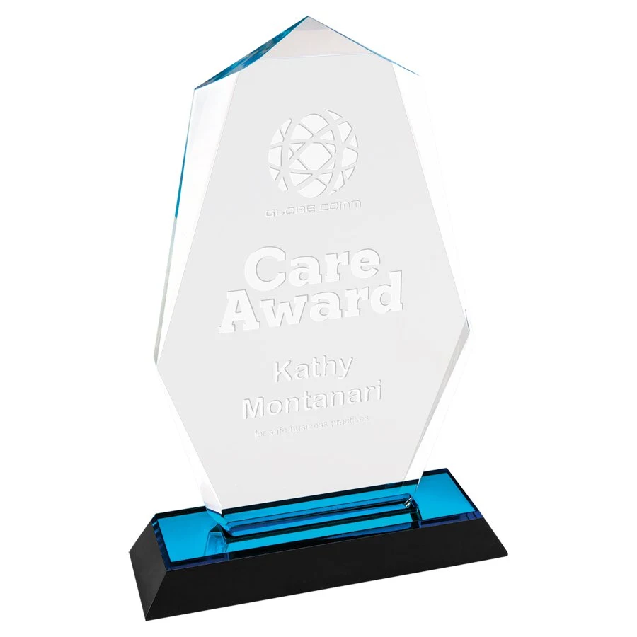 5" x 8" Blue Octagon Point Impress Acrylic Award 1