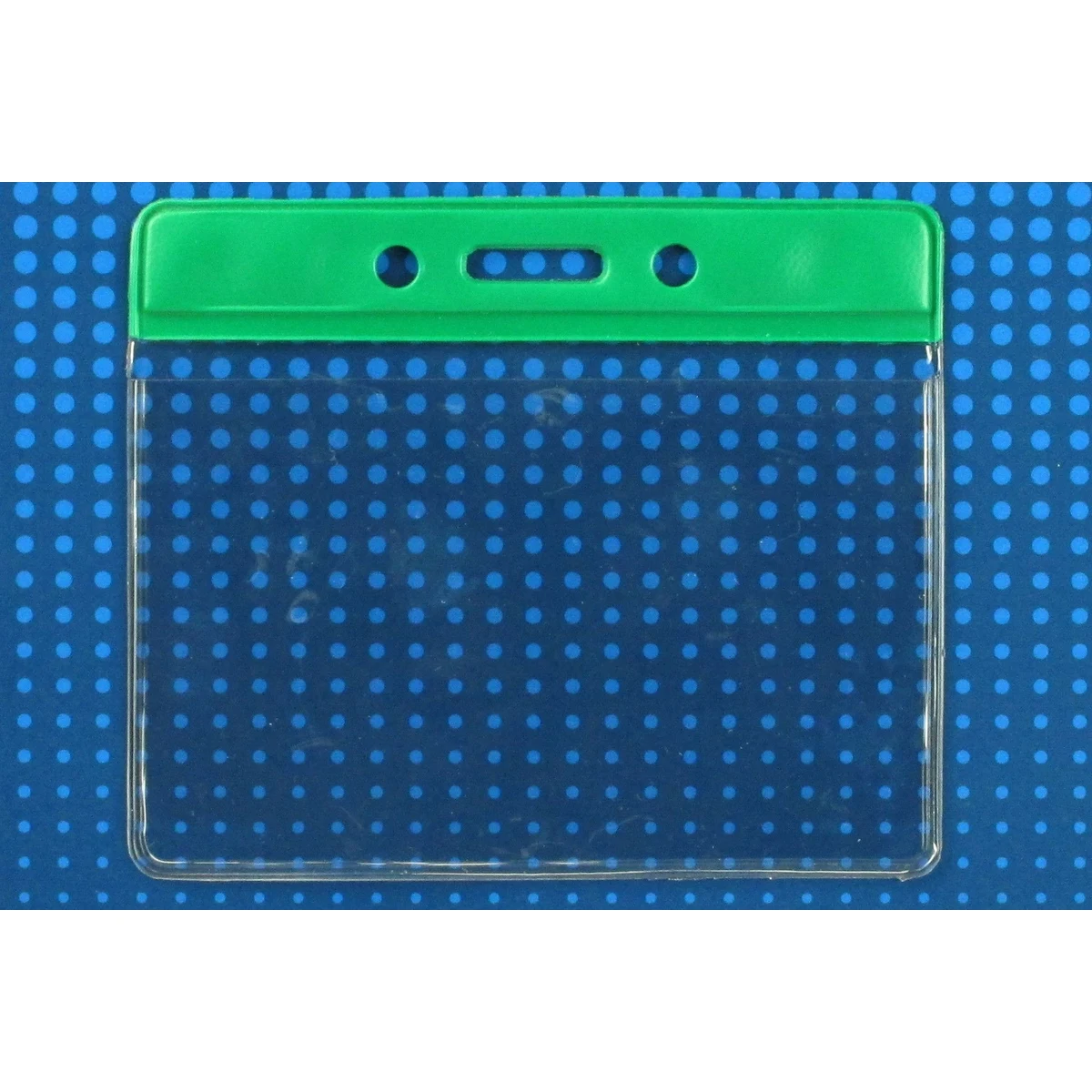 Vinyl Horizontal Top Load Badge Holder(3.69"x 3.25")(Green) 1