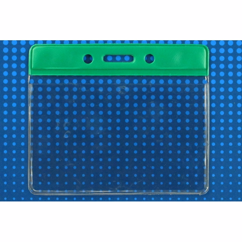 Vinyl Horizontal Top Load Badge Holder(3.69"x 3.25")(Green)