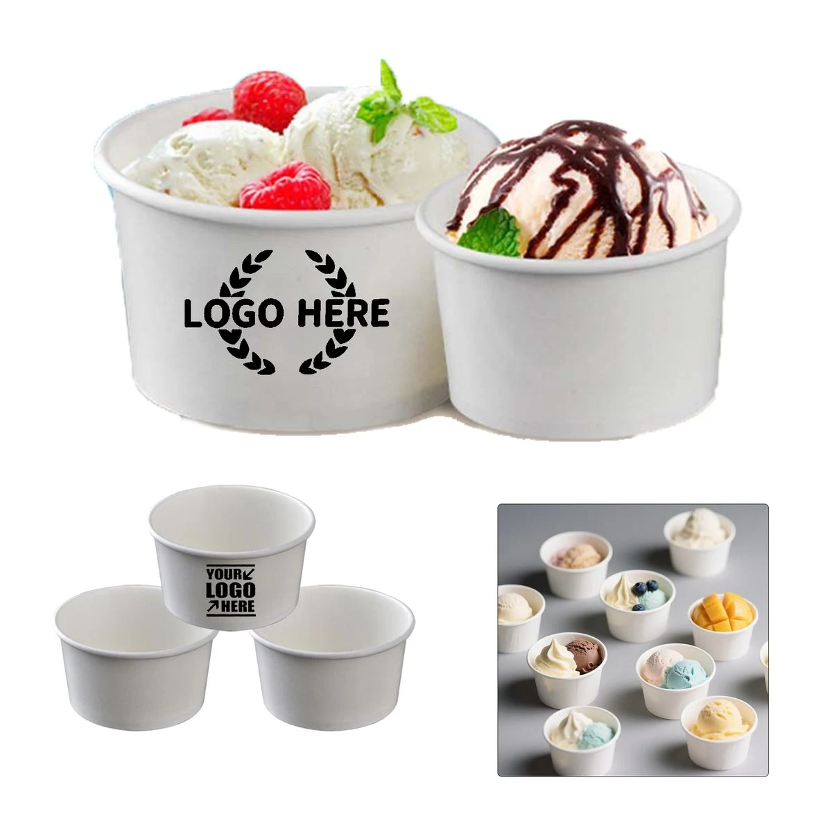 4oz Custom Printed Ice Cream Paper Cup 1
