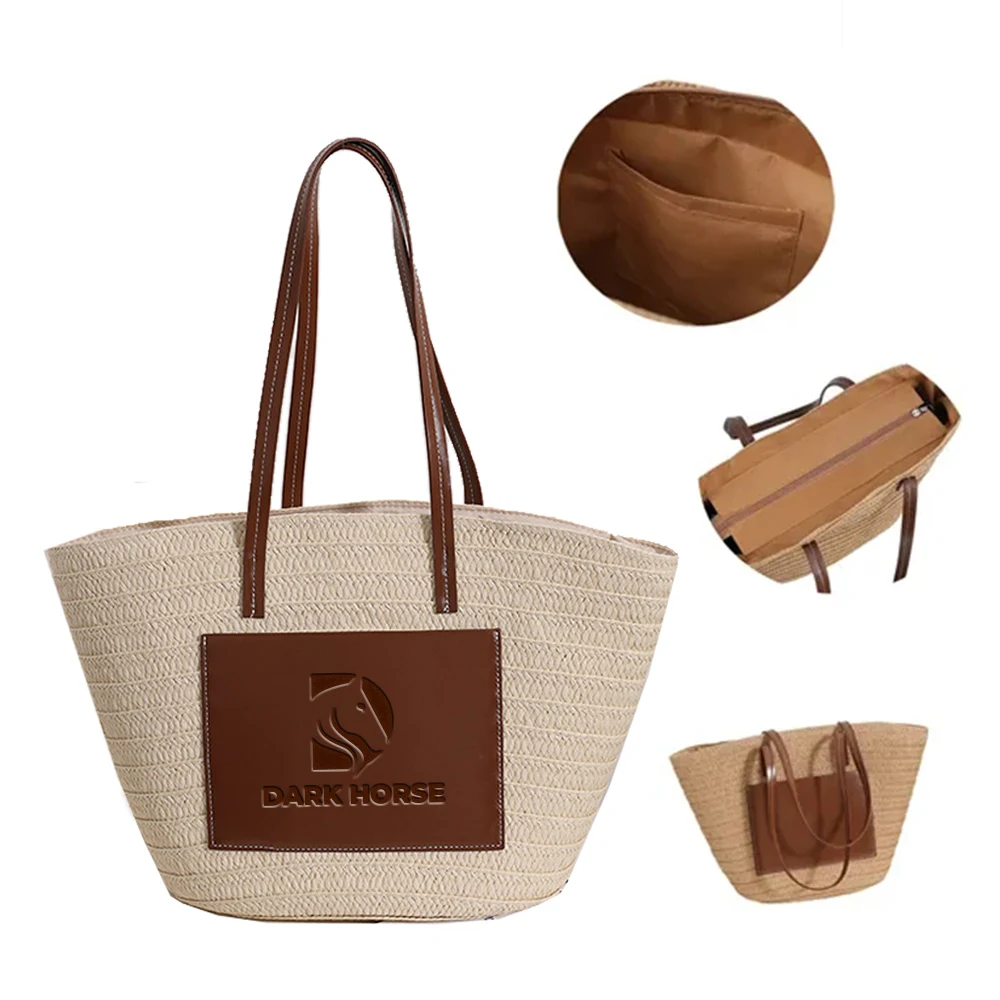 Lightweight Spacious Natural Handwoven Straw Shoulder Bag 1