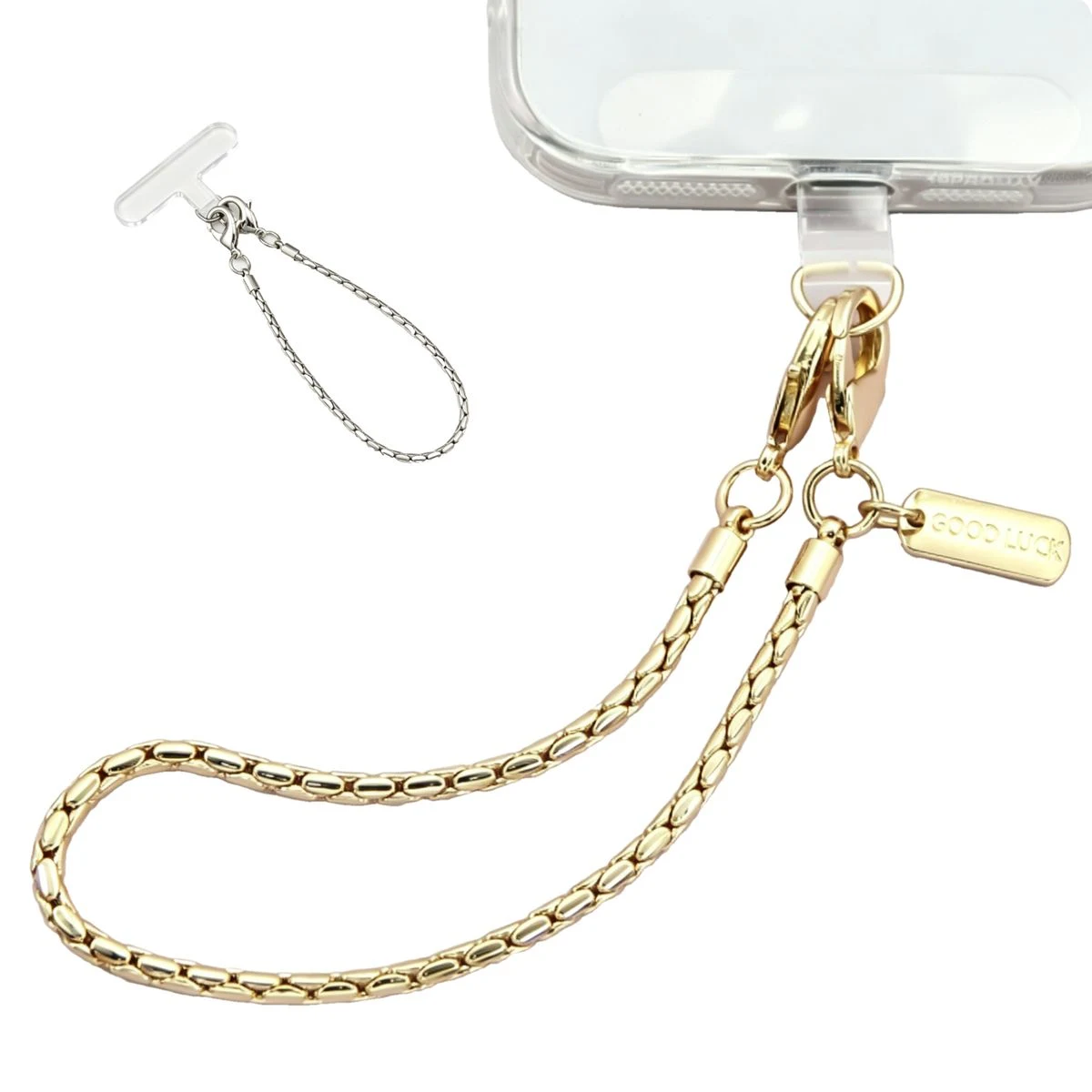Engraved Brass Metal Phone Chain Strap 1