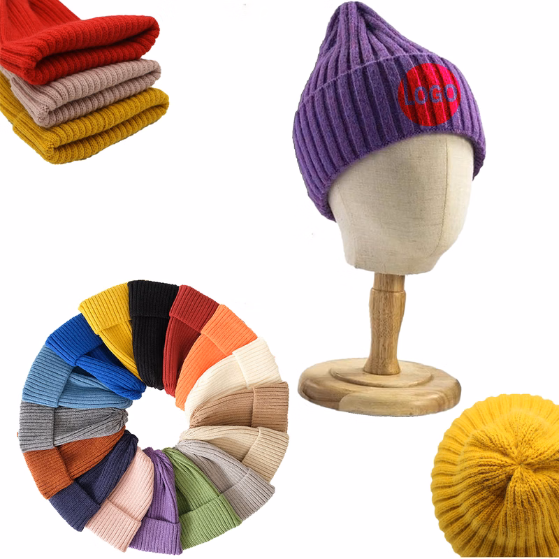 Thick Knit Acrylic Hat with Pointed Top Design