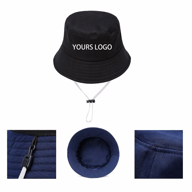 Fashion Cotton Bucket Hat with Adjustable Chin Strap