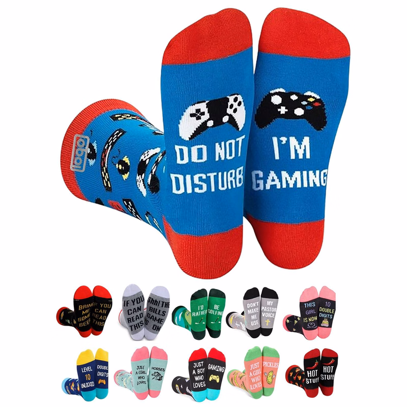 Alphabet Mid-Calf Cotton Socks