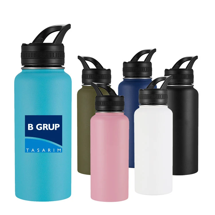 32 oz. American Style Large Mouth Bottle with Spout, custom water bottle with logo imprint 1