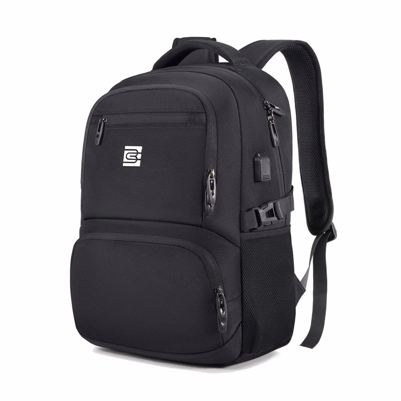 Slim Travel Laptop Backpack w/ USB Charging Port Waterproof College Computer Bag Fits 15.6'' Laptop