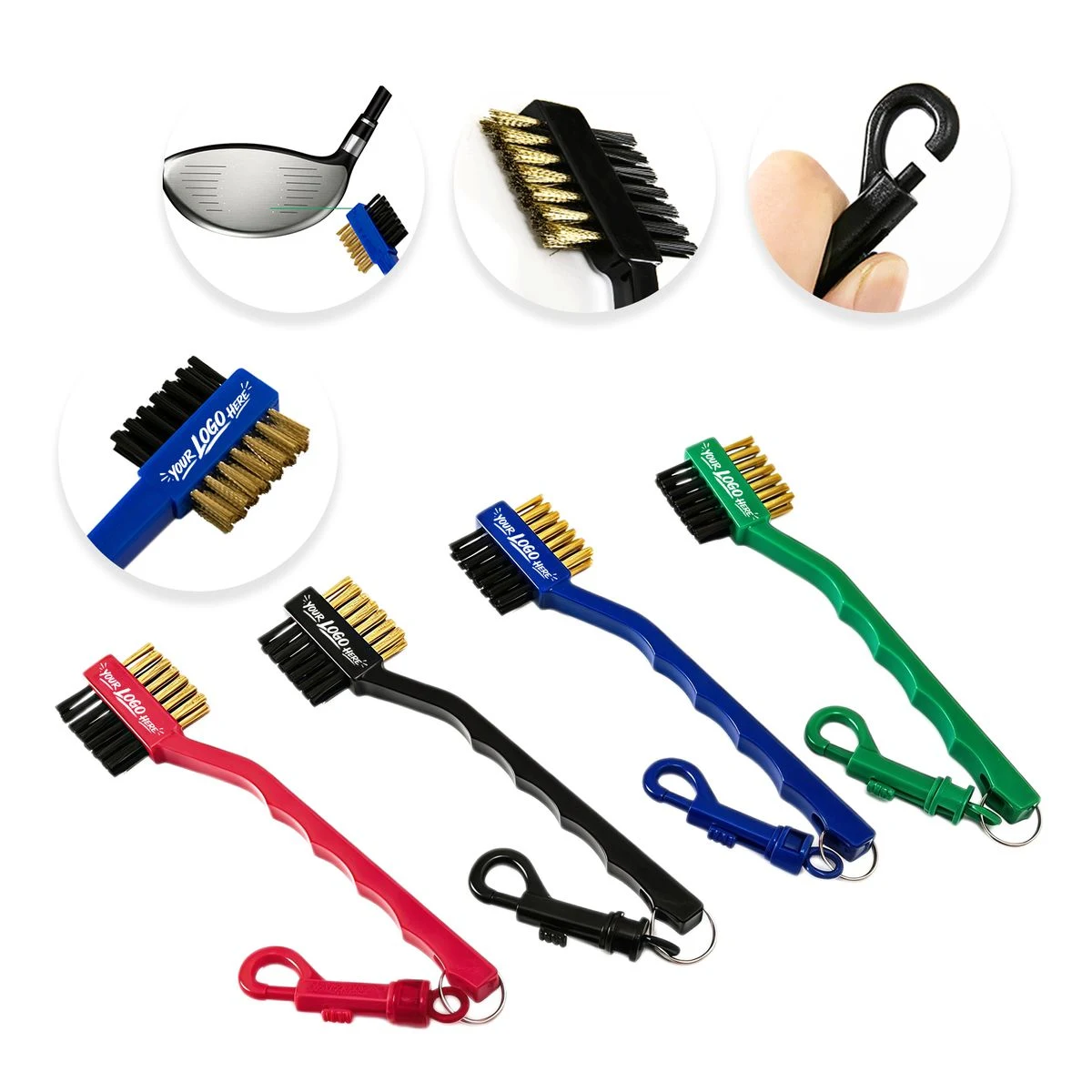 Double Sided Golf Club Brush Groove Cleaner Tool 1
