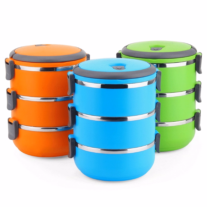 Round Multi-layer Stainless Steel Insulation Lunch Box