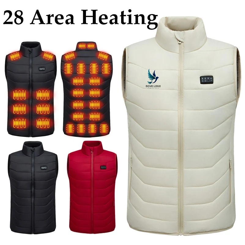 28 Area Unisex Thermal Collar Sleeveless Jacket Heated Vest 1