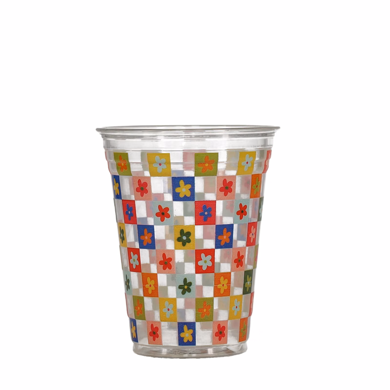 16/18 oz Soft Sided Plastic Cup Clear Digital Print