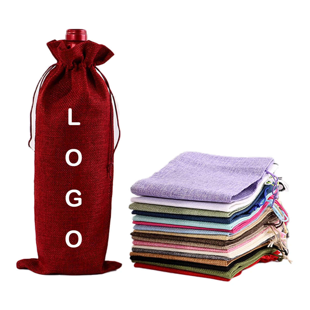Jute Wine Bottle Gift Bags 1