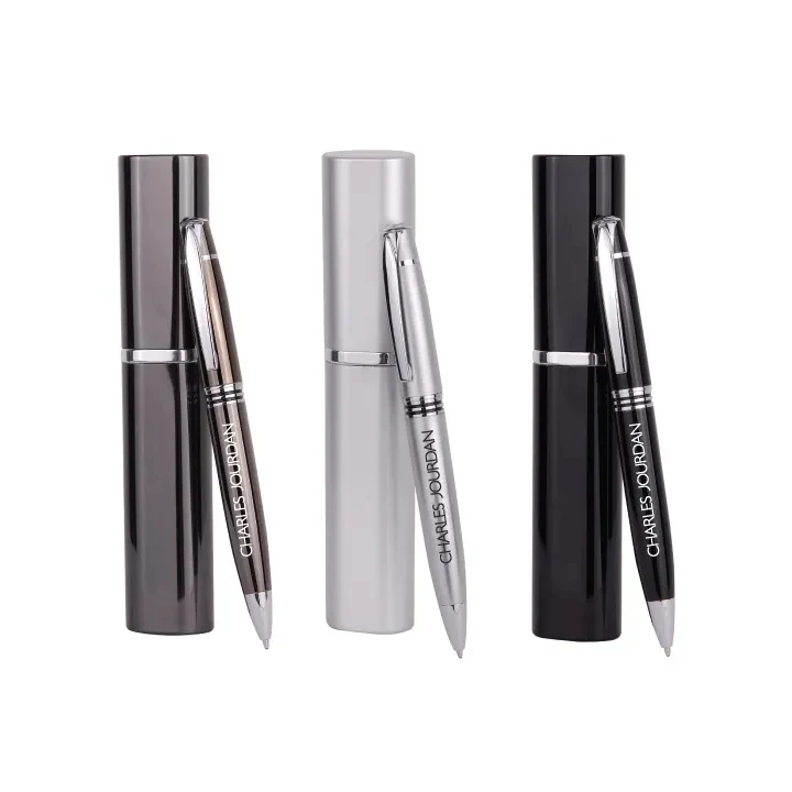 Twist Metal Ballpoint Pen w/ Flat Case 1