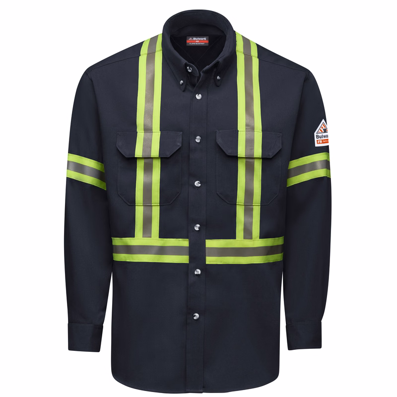 Bulwark® Men's Dress Uniform Shirt with Reflective Trim