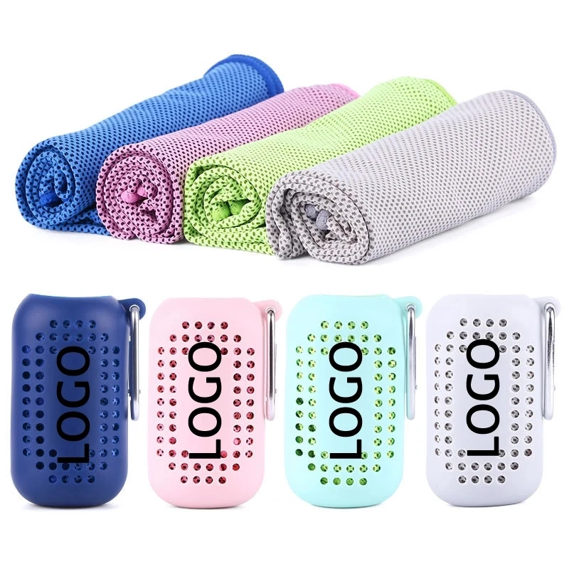 Outdoor Sports & Fitness Cooling Towel with Silicone Case 1