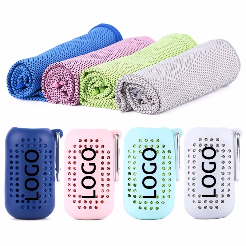 Outdoor Sports & Fitness Cooling Towel with Silicone Case