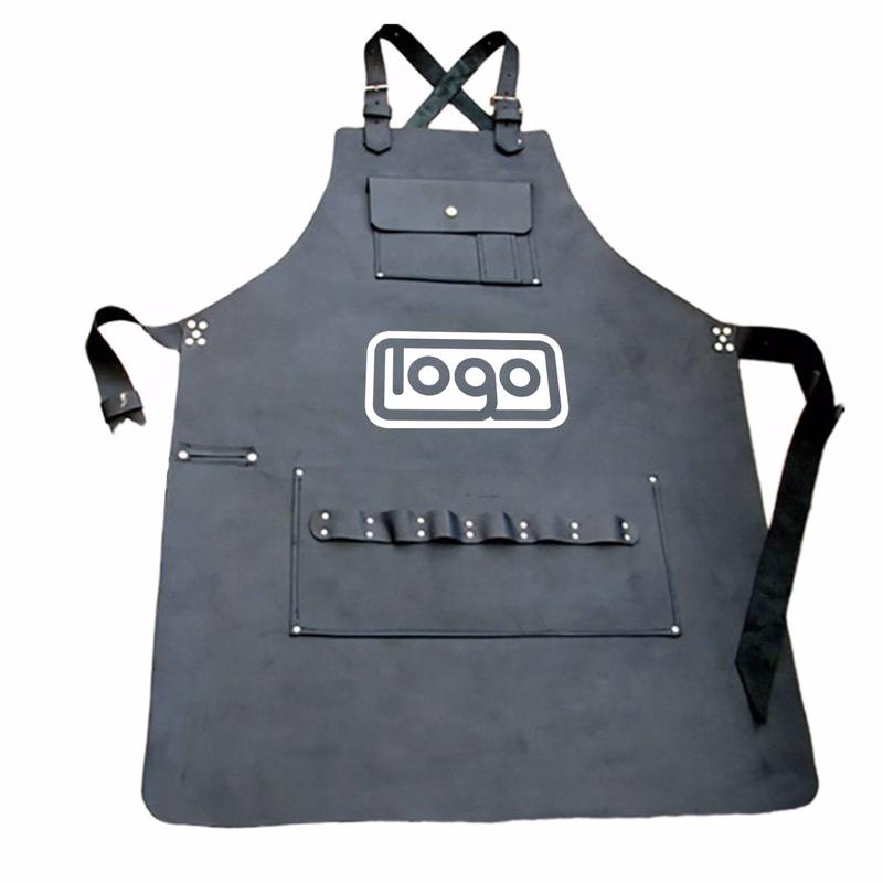 PU Leather Custom Work Apron W/ Tool Pockets