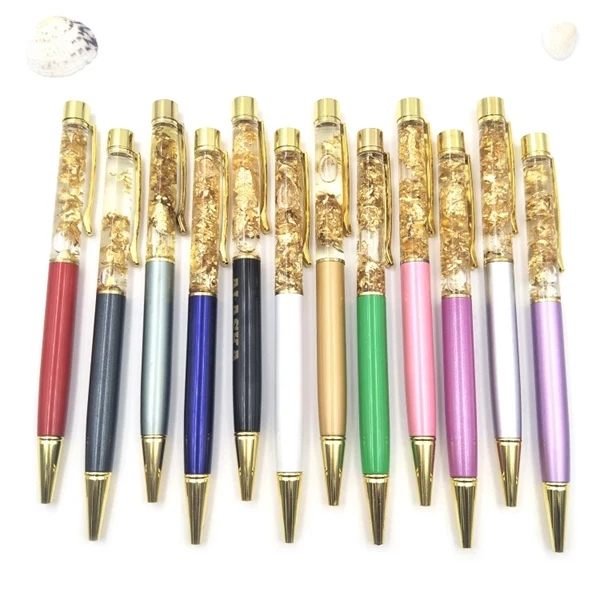 Custom 24K Gold Foil Aluminum Twist Ballpoint Pen — Executive Writing Instrument 1