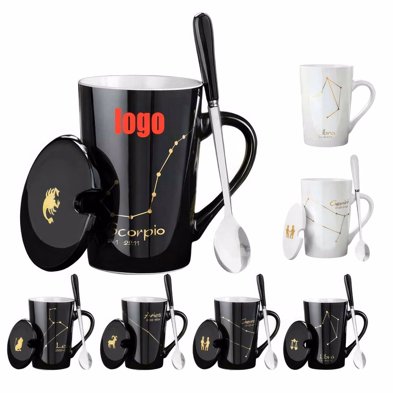 Twelve Constellations With lid Spoon Ceramic Mug