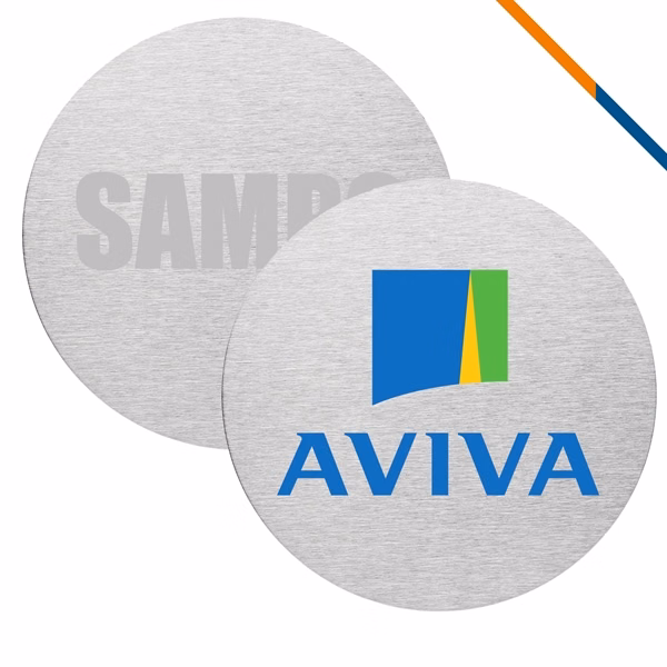 Custom 4 inch Round Stainless Steel Coaster with EVA Base — Restaurant Promo