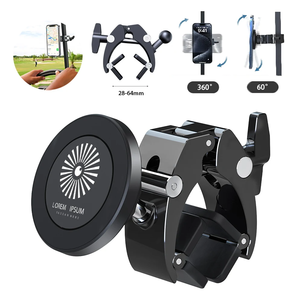 Aluminum Alloy Magnetic Golf Cart Phone Mount 1