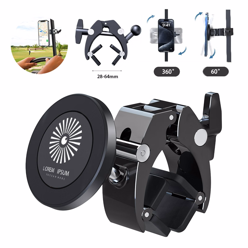 Aluminum Alloy Magnetic Golf Cart Phone Mount