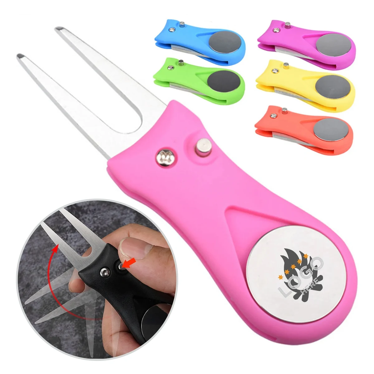 Foldable Golf Divot Tool With Ball Marker 1