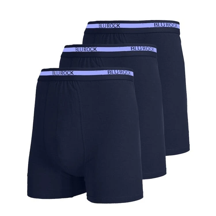 Men's Stretch Cotton Boxer Briefs - Navy Large 3 Pack 1