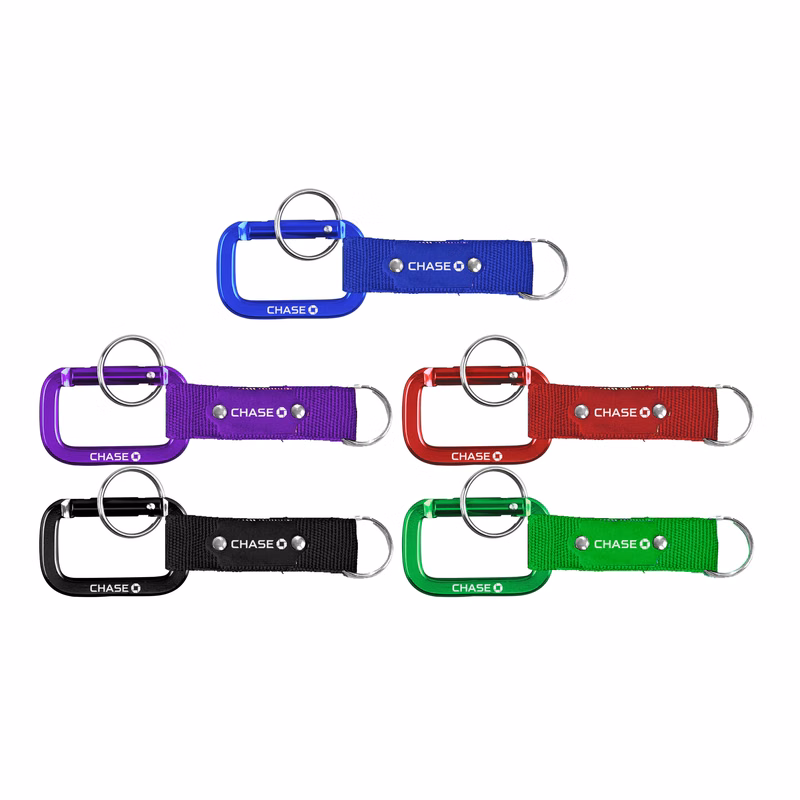Square Shaped Carabiner with Strap and Plate