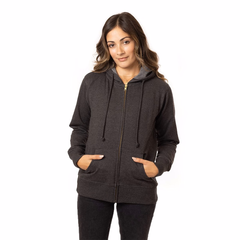 Women's Heathered Full-Zip Hooded Sweatshirt - EC4580