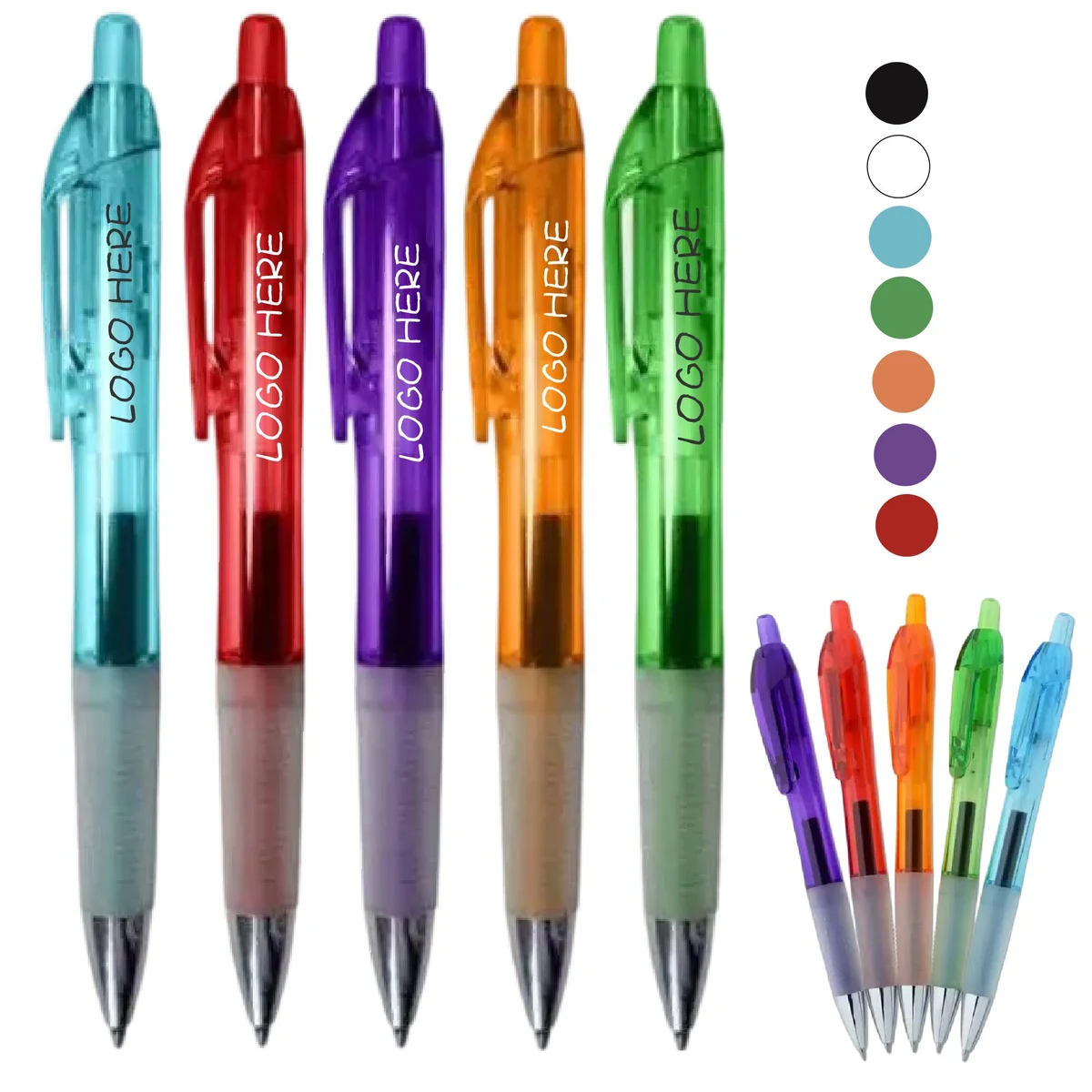 Plastic Translucent Click Action Ballpoint Pen 1