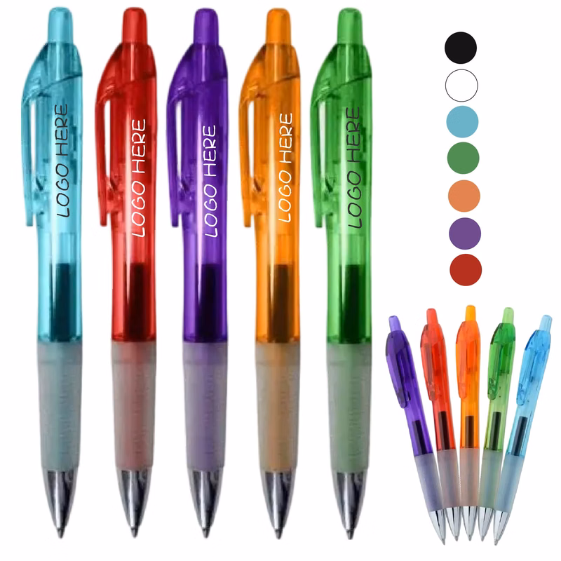 Plastic Translucent Click Action Ballpoint Pen