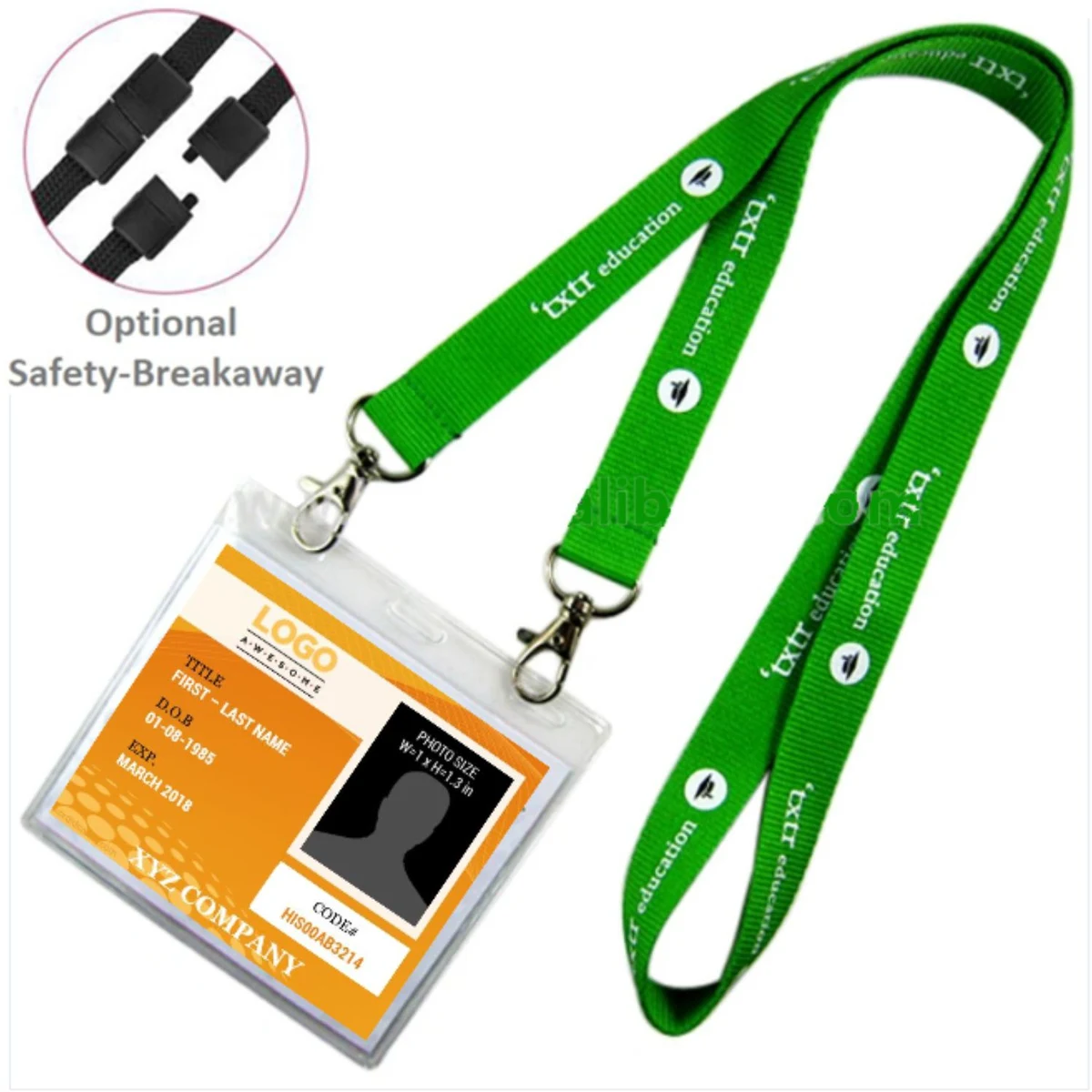 Open Ended Combo Polyester w/ Badge Holder Lanyards 1
