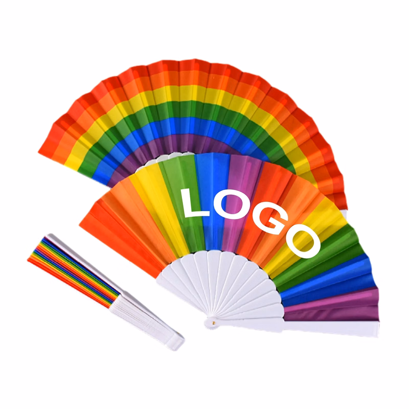 Rainbow Folding Fan