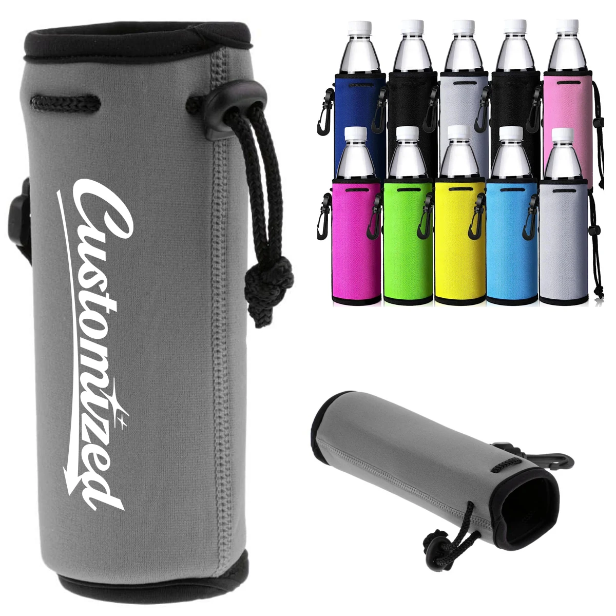 Neoprene Insulated Water Bottle Holder Sleeve with Clip 1