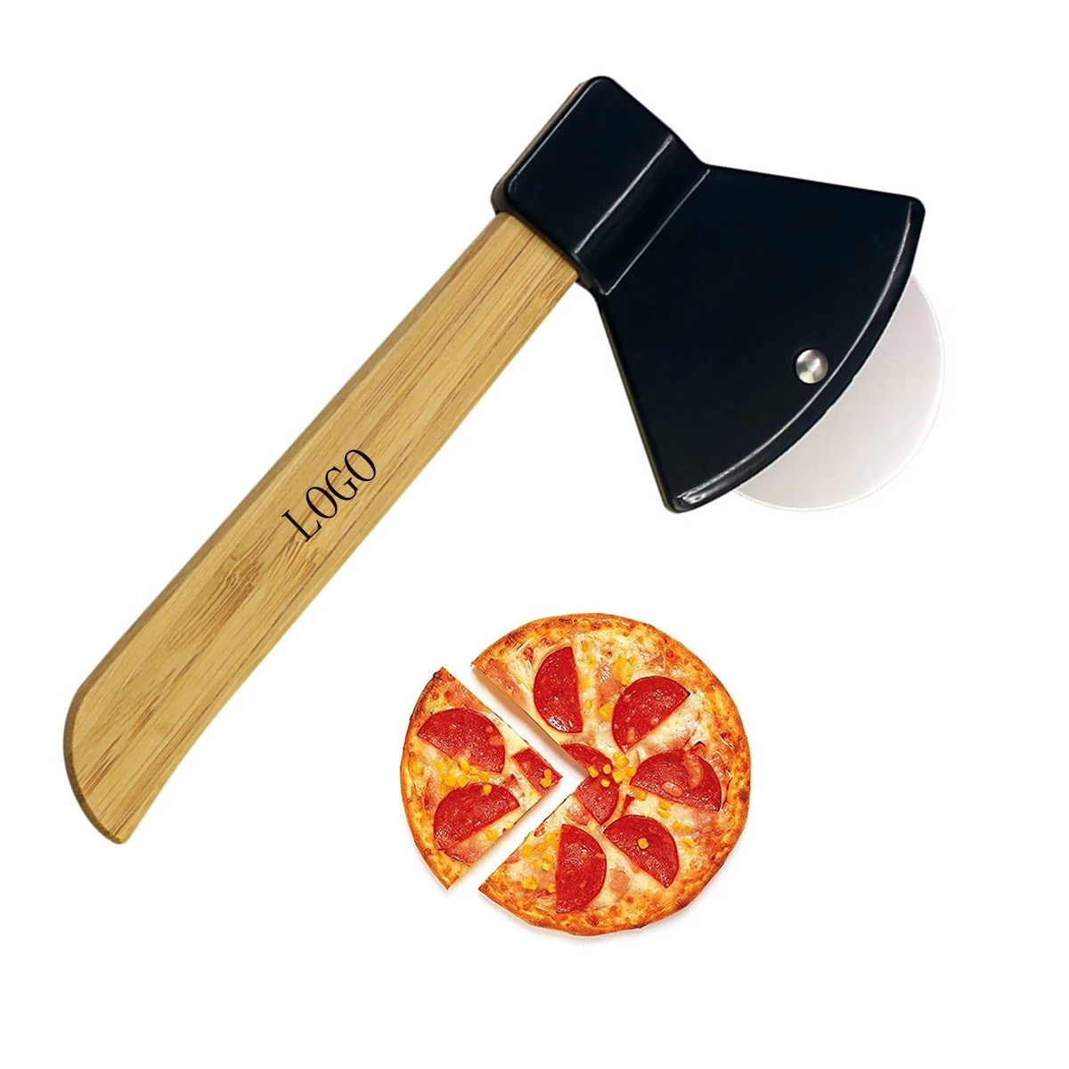 Axe Pizza Cutter with Bamboo Handle 1