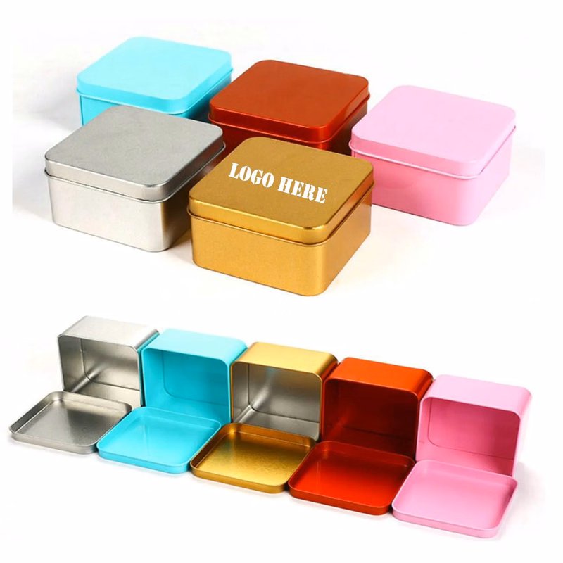 Square Tinplate Storage Box With Lid