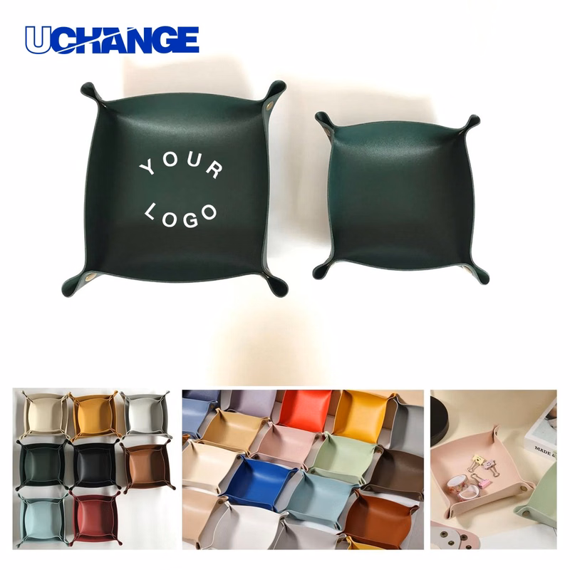 Foldable Leather Desk Organizer Tray