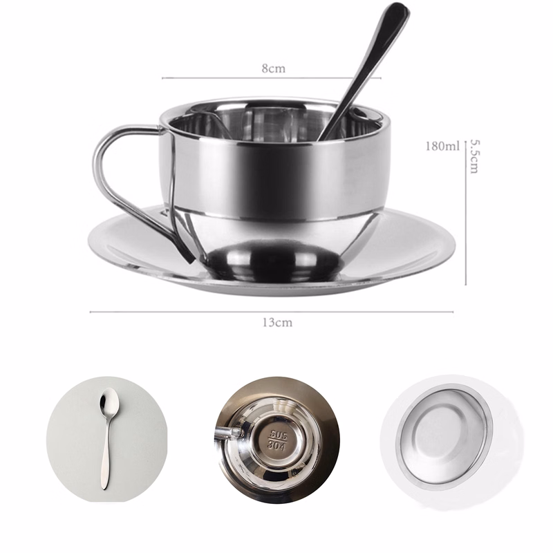 6oz Stainless Steel Coffee Cup Set